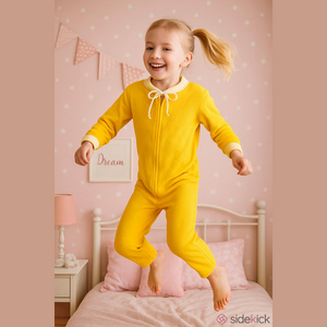 Vintage 70s 80s JCPenney Yellow Terrycloth Onesie Pajamas Medium